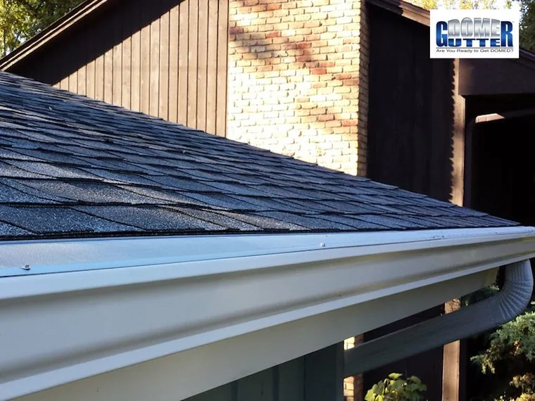 GutterDome gutter protection installed on a residential home, exterior view.