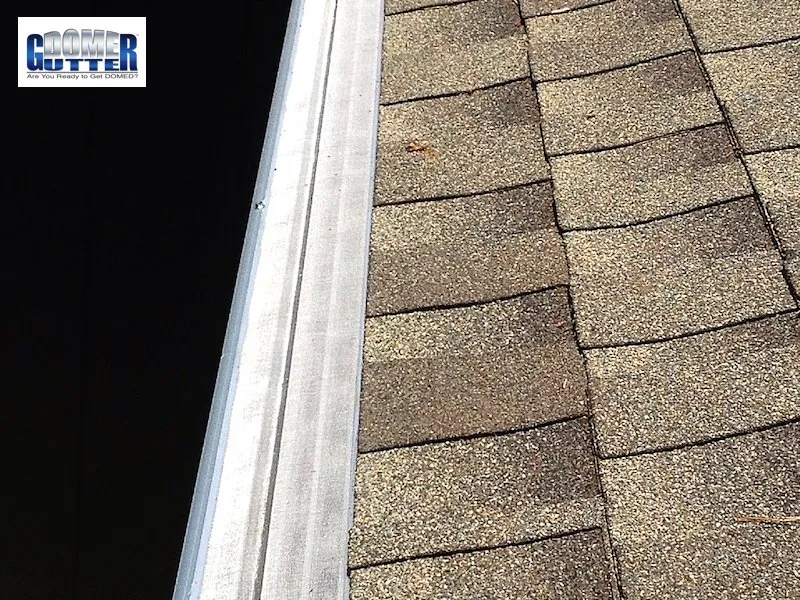 GutterDome extruded aluminum gutter guard installed on a residential home — Raleigh NC dealer territory