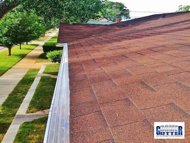 GutterDome street view — premium gutter protection on modern home